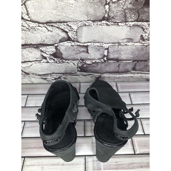 Diesel Kaboom Tulley Black Leather High Heel Platform Nubuck Sandals Women Sz 38 - Picture 8 of 16